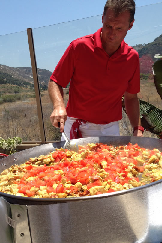 Cooking Paella outdoors